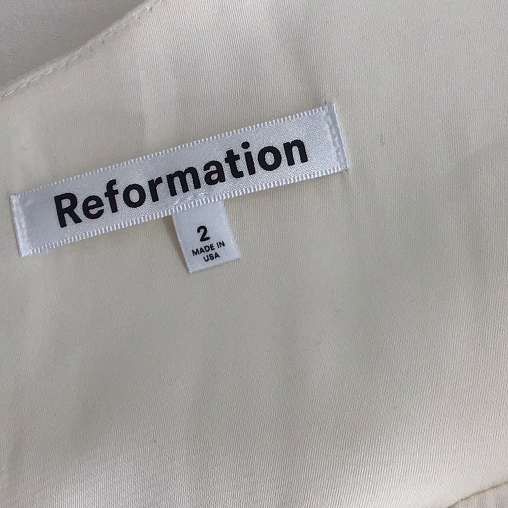 Reformation White Ruched Sweetheart Gown size 2 - Picture 4 of 6